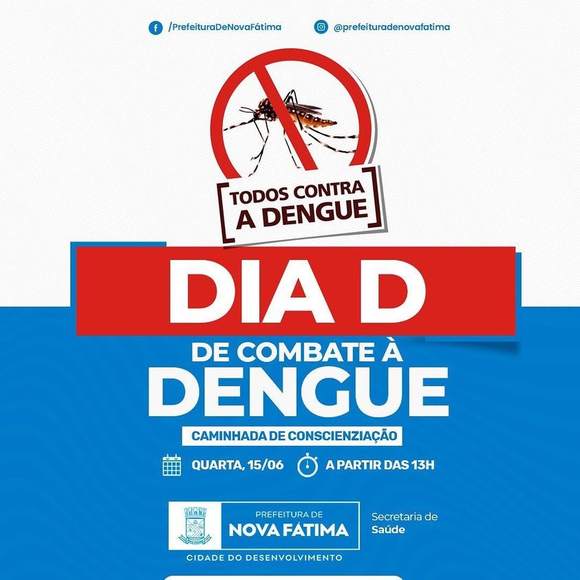 Conscientização sobre o Dia do combate ao mosquito da dengue.