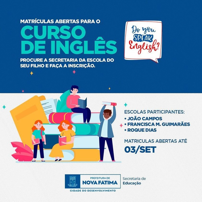 Curso de Língua Inglesa para os alunos da Rede Municipal de Ensino