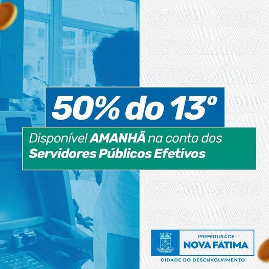 Adiantamento de 50% do décimo terceiro