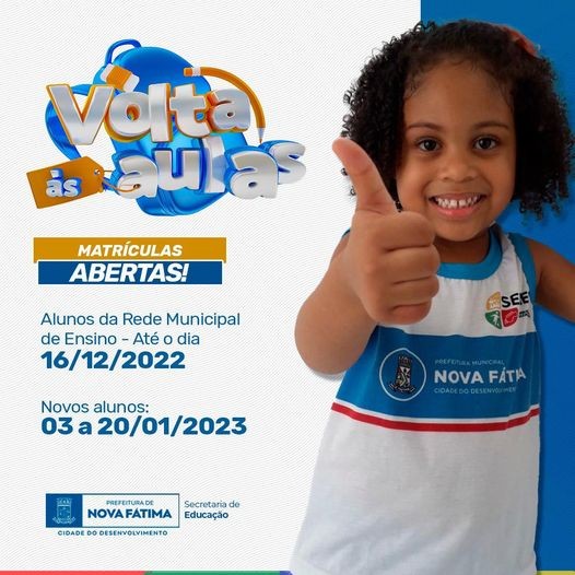 Matrículas para a rede municipal de ensino