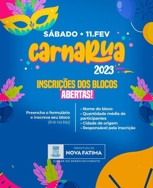 Inscrições para blocos abertos