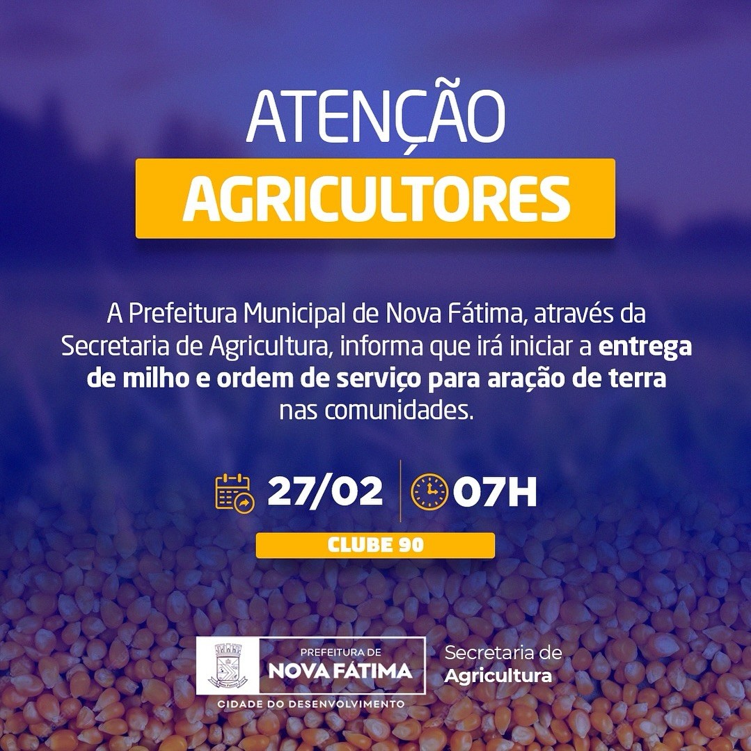 Atenção Agricultores!